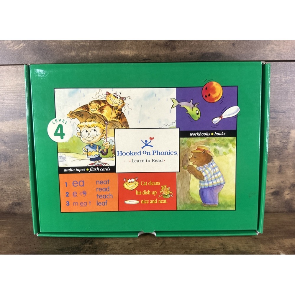 Hooked On Phonics Learn to Read Level 4 Cassette Tapes Flash Cards Books *Read*